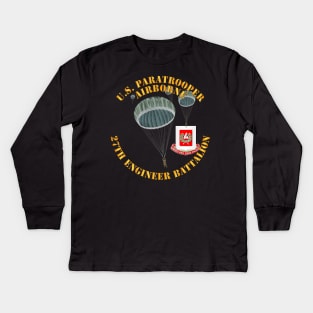 Army - US Paratrooper - 27th Engineer Bn wo Shadow Kids Long Sleeve T-Shirt